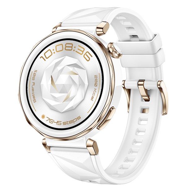 Huawei Watch GT 5 Pro 42mm White Ceramic Case with White Fluoroelastomer Strap - (uus)