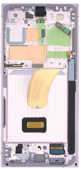 LCD screen Samsung S918 S23 Ultra 5G with touch screen and frame Lavender original (used Grade A)