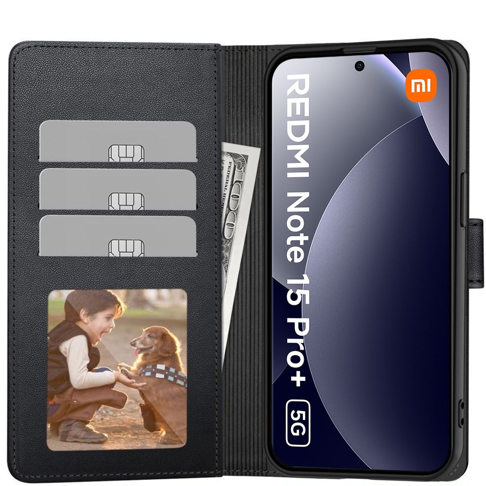 Kaitseümbris kaanega Wallet, Xiaomi Redmi Note 15 Pro+ 5G / Poco M8 Pro, must, Tech-Protect - Image 2