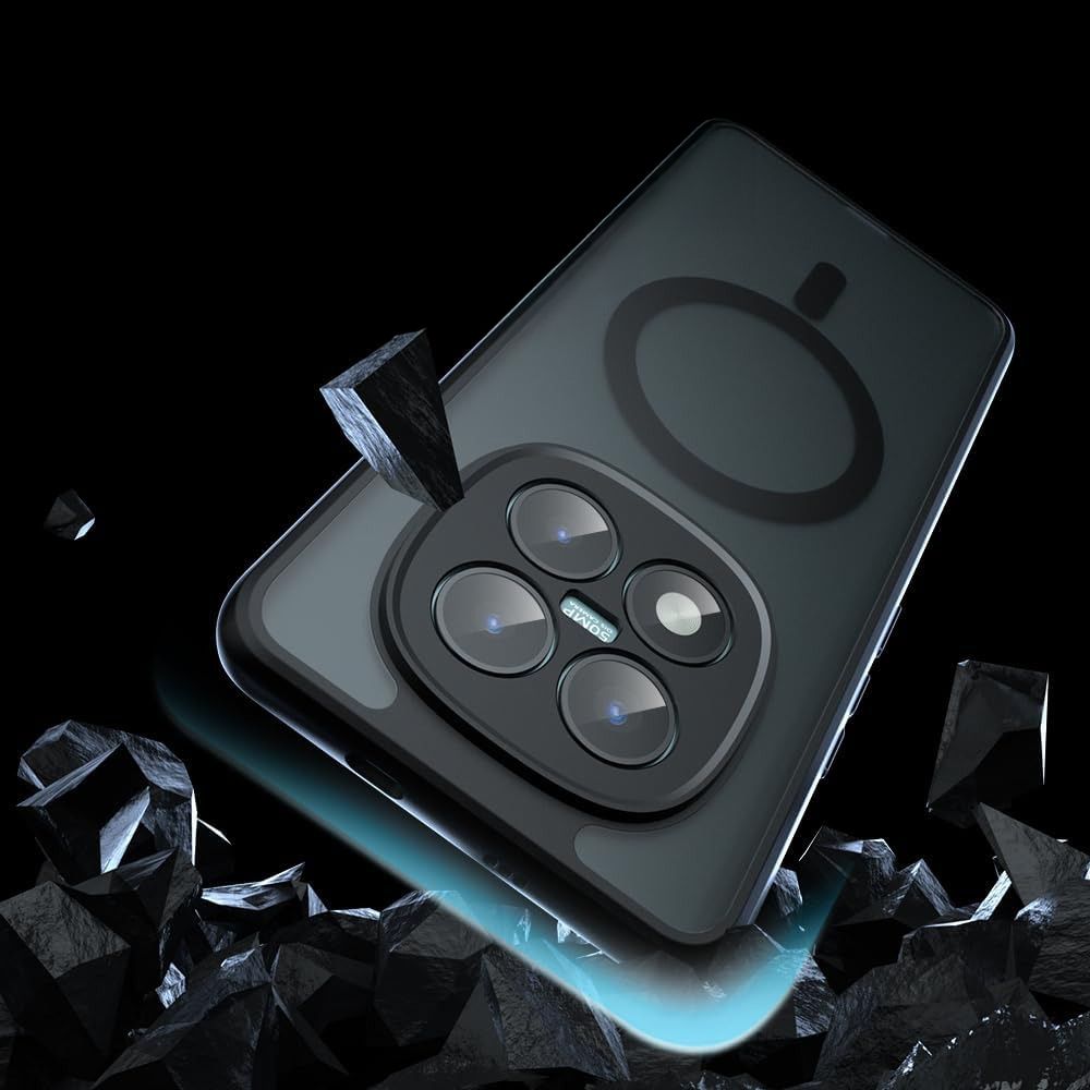 Kaitseümbris Magmat MagSafe, Xiaomi Redmi Note 15 Pro+ 5G / Poco M8 Pro, matt läbipaistev musta äärega, Qi2/MagSafe ühilduv, Tech-Protect - Image 4