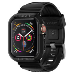 Kaitseümbris kellarihmaga Rugged Armor Pro, Apple Watch SE 3 / SE (2024/2023/2022) / SE / 6 / 5 / 4 (44mm) / Series 9 / 8 / 7 (45mm), must, Spigen