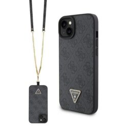 Guess case for iPhone 15 Plus 6,7" GUHCP15MP4TDSCPK black hardcase Crossbody 4G Metal Logo