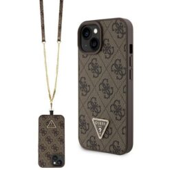 Guess case for iPhone 15 Plus 6,7" GUHCP15MP4TDSCPW brown hardcase Crossbody 4G Metal Logo