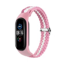 BRAIDED BAND SMART BAND M5/M6/M7 PINK-WHITE