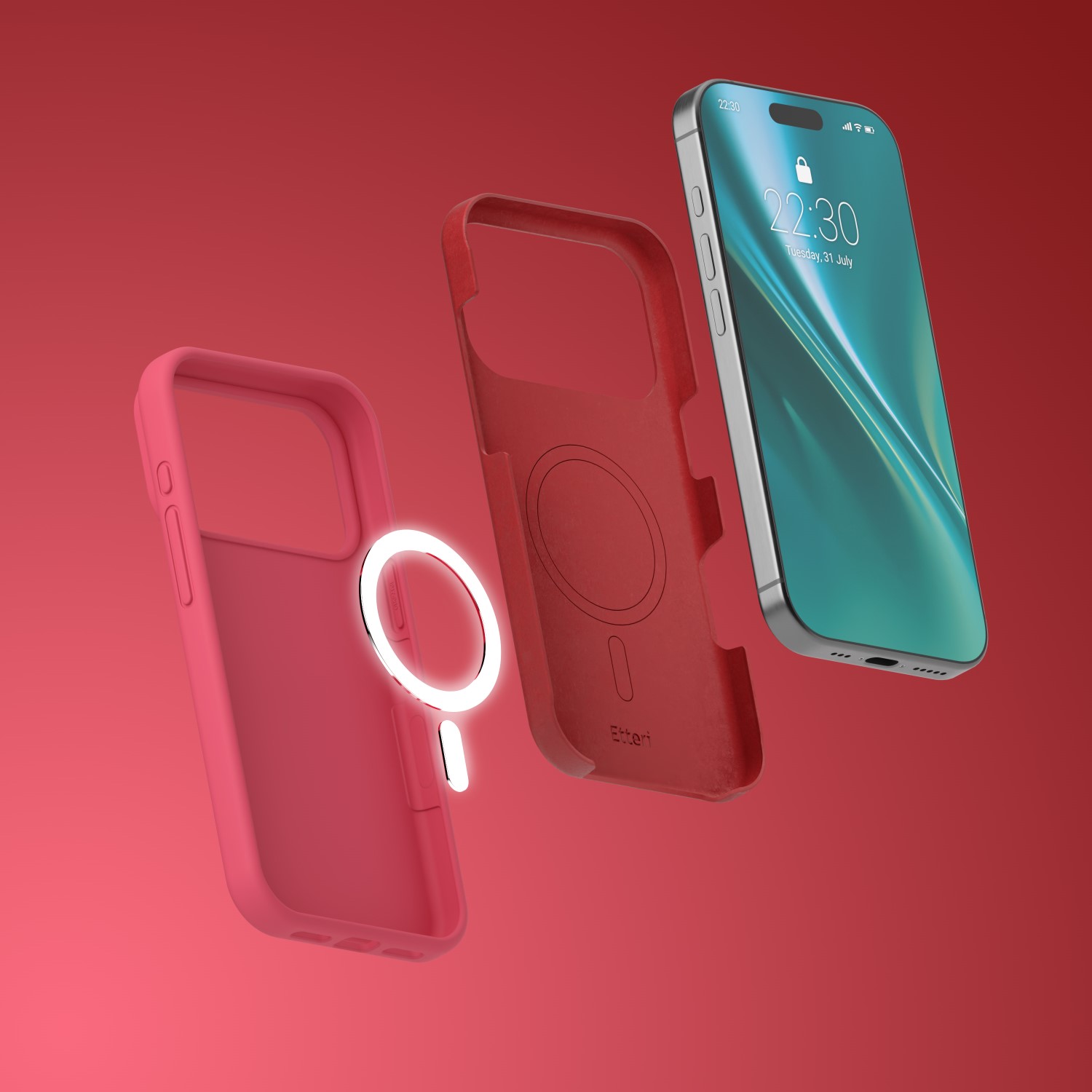 Etteri Silicone Mag case for iPhone 17 Pro raspberry - Image 14