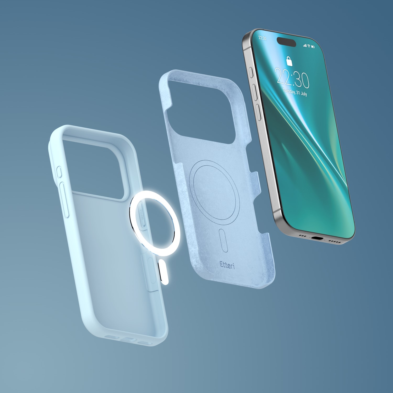 Etteri Silicone Mag case for iPhone 17 Pro light blue - Image 29