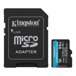 Kingston memory card 64GB microSDXC Canvas Go Plus Gen4 200MB/s A2 U3 V30 Card + Adapter