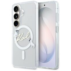 Karl Lagerfeld case IML KC Script MagSafe for Samsung Galaxy S26 Plus transparent