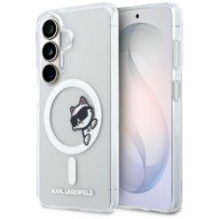 Karl Lagerfeld case IML Peekaboo Choupette MagSafe for Samsung Galaxy S26 transparent