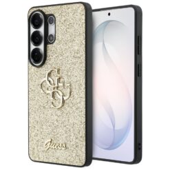 Guess case Fixed Glitter Big 4G Metal Logo for Samsung Galaxy S26 Ultra gold