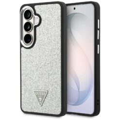 Guess case Fixed Glitter Triangle MagSafe for Samsung Galaxy S26 silver