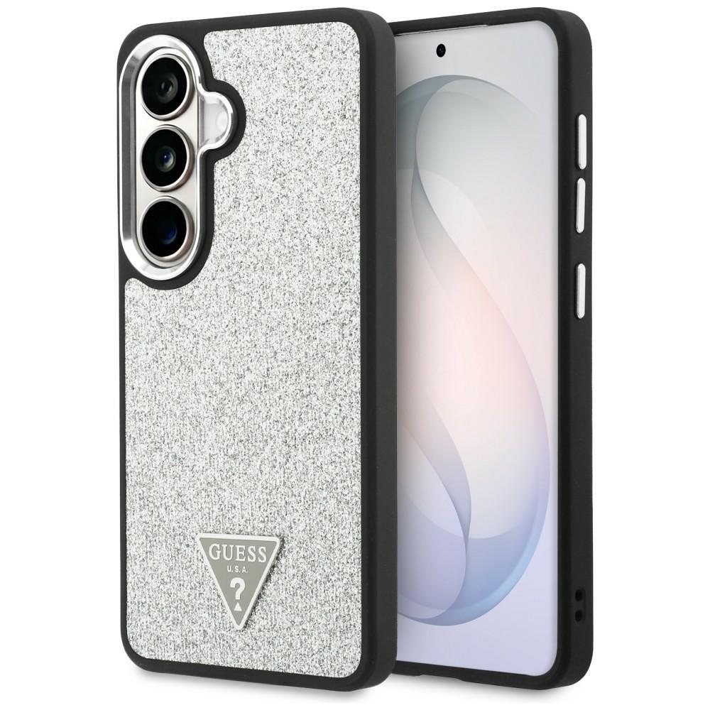 Guess case Fixed Glitter Triangle MagSafe for Samsung Galaxy S26 silver