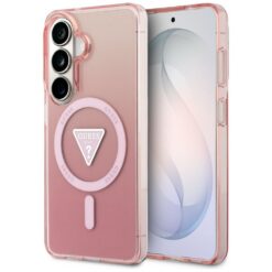 Guess case IML Gradient Triangle MagSafe for Samsung Galaxy S26 pink