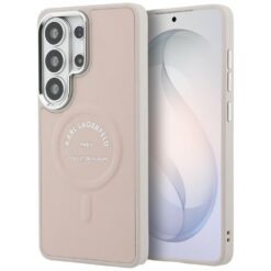 Karl Lagerfeld case Embossed Ring RSG Logo MagSafe for Samsung Galaxy S26 Ultra pink