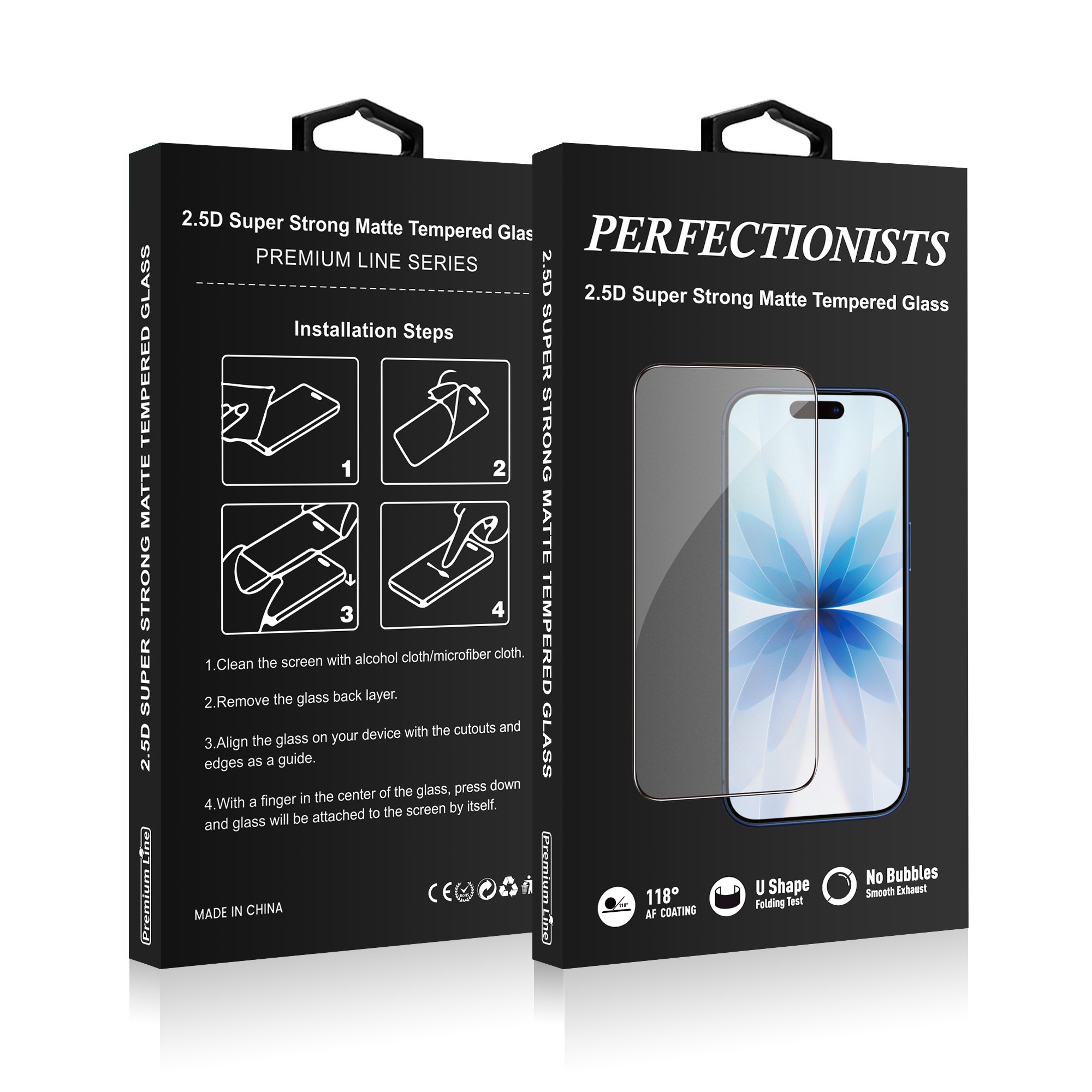 LCD kaitsev karastatud klaas Perfectionists 2.5D Super Strong Matte Tempered Glass Apple iPhone 16 Pro Max must