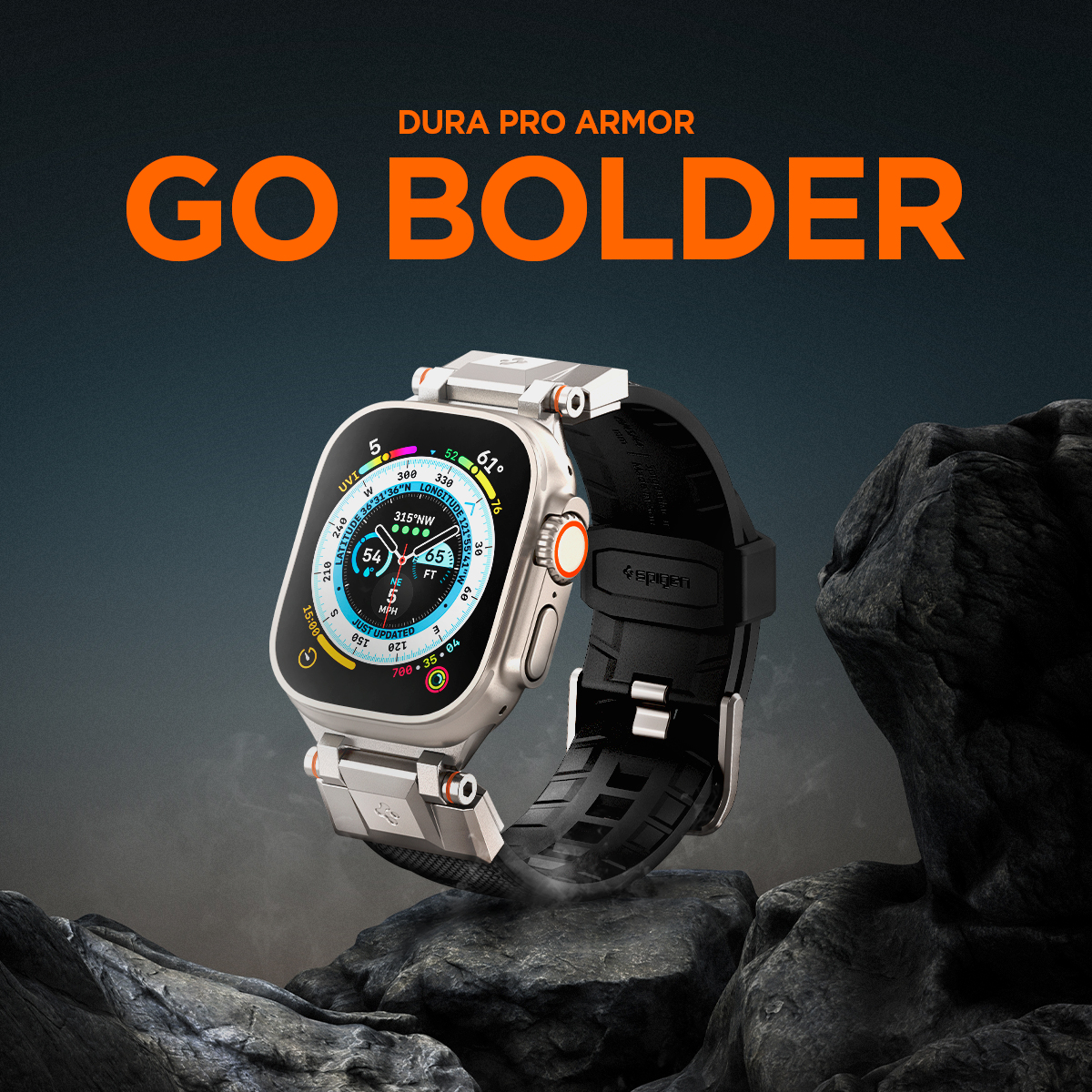 Kellarihm DuraPro Armor PU, Apple Watch Ultra 3 / Ultra 2 / Ultra (49 mm) / Series 11 / 10 / 9 / 8 / 7 / 6 / 5 / 4 / SE 3 / SE (2024/2023/2022) / SE (42 / 44 / 45 / 46 mm), must, Spigen - Image 24