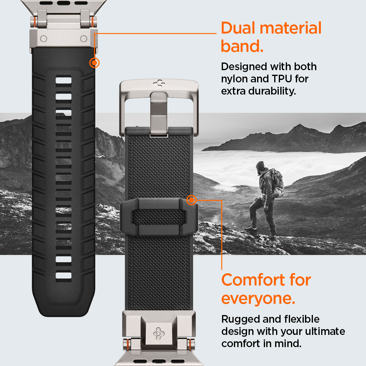 Kellarihm DuraPro Armor PU, Apple Watch Ultra 3 / Ultra 2 / Ultra (49 mm) / Series 11 / 10 / 9 / 8 / 7 / 6 / 5 / 4 / SE 3 / SE (2024/2023/2022) / SE (42 / 44 / 45 / 46 mm), must, Spigen - Image 29