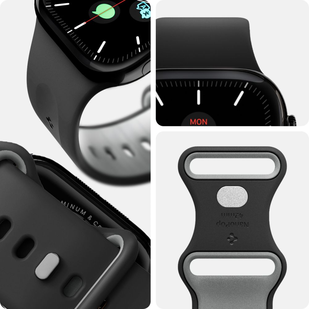 Kellarihm Nano Pop, Apple Watch Series 11 / 10 / 9 / 8 / 7 / 6 / 5 / 4 / SE 3 / SE (2024/2023/2022) / SE (40 / 41 / 42 mm), must, Spigen - Image 15