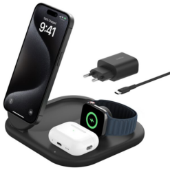 Belkin BoostCharge 3-in-1 Magnetic Foldable Wireless Charger with Qi2 15W Black - (uus)