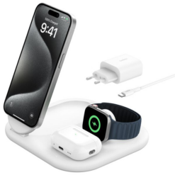 Belkin BoostCharge 3-in-1 Magnetic Foldable Wireless Charger with Qi2 15W White - (uus)