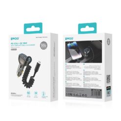 Car charger Bwoo (CC96L) (1xUSB, 1xUSB-C 30W) with lightning cable black
