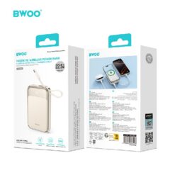 External battery POWER BANK Bwoo (BO-P80) 10000mAh (1xUSB-C; 22.5W) + USB-C cable gold