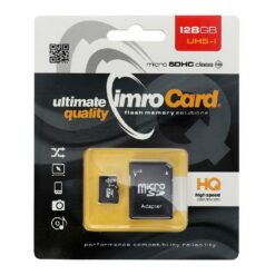 Memory card IMRO MicroSD 128GB 100MB/s (class10 UHS I 4K) + SD Adapter