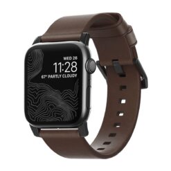 Kellarihm Modern Band, Apple Watch Ultra 3 / Ultra 2 / Ultra (49 mm) / Series 11 / 10 / 9 / 8 / 7 / 6 / 5 / 4 / SE 3 / SE (2024/2023/2022) / SE (42 / 44 / 45 / 46 mm), pruun/must, naturaalsest nahast, Nomad