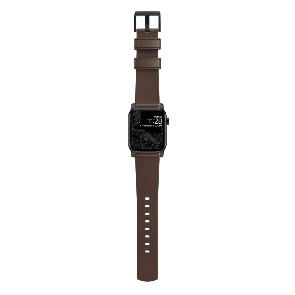 Kellarihm Modern Band, Apple Watch Ultra 3 / Ultra 2 / Ultra (49 mm) / Series 11 / 10 / 9 / 8 / 7 / 6 / 5 / 4 / SE 3 / SE (2024/2023/2022) / SE (42 / 44 / 45 / 46 mm), pruun/must, naturaalsest nahast, Nomad - Image 7