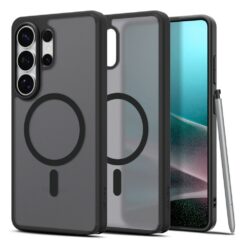 Kaitseümbris Ultra Hybrid (MagFit), Samsung Galaxy S26 Ultra, matt läbipaistev musta äärega, Qi2/MagSafe ühilduv, Spigen