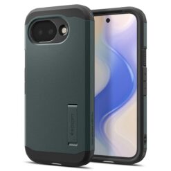 Kaitseümbris Tough Armor (MagFit), Google Pixel 10a, tumeroheline, tugijalaga, Qi2/MagSafe ühilduv, Spigen