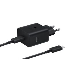 Toalaadija USB-C otsikuga (adapter 45W + USB-C kaabel 5A 1.8m), must, GaN, Super Fast Charging 2.0 kiirlaadimine, Samsung