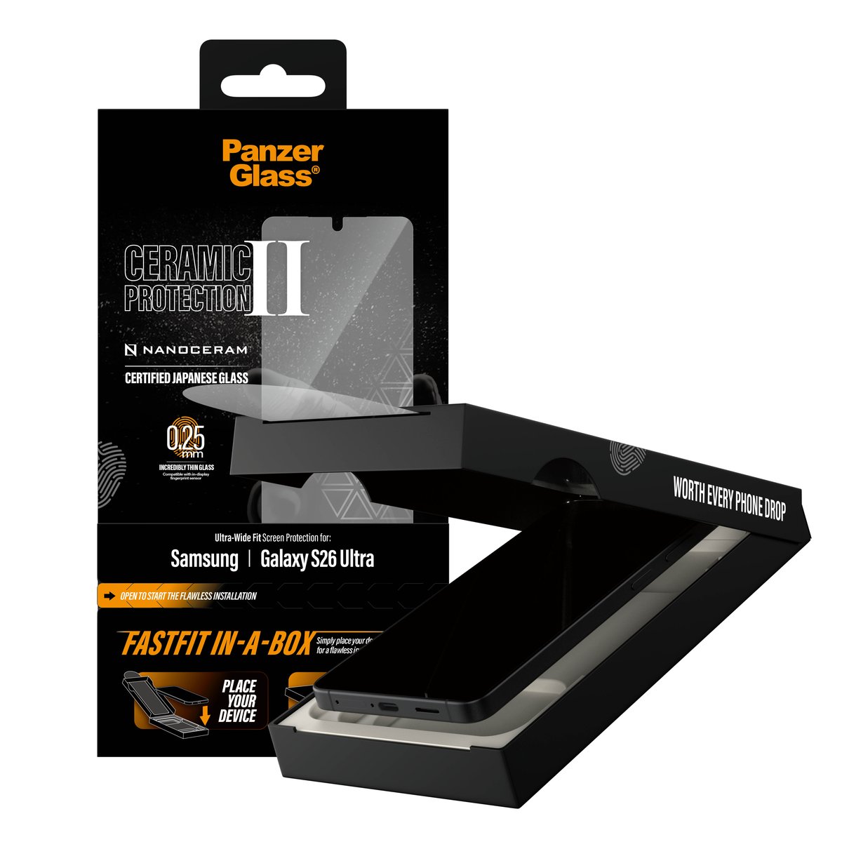 Kaitseklaas Ceramic II, Samsung Galaxy S26 Ultra, FastFit täispaigalduskomplekt, PanzerGlass - Image 5