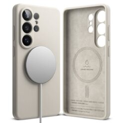 Kaitseümbris Silicone Magnetic, Samsung Galaxy S26 Ultra, beež, Qi2/MagSafe ühilduv, Ringke