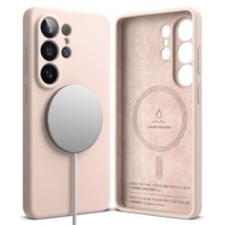 Kaitseümbris Silicone Magnetic, Samsung Galaxy S26 Ultra, heleroosa, Qi2/MagSafe ühilduv, Ringke