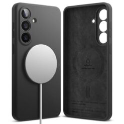 Kaitseümbris Silicone Magnetic, Samsung Galaxy S26+, must, Qi2/MagSafe ühilduv, Ringke