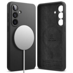 Kaitseümbris Silicone Magnetic, Samsung Galaxy S26, must, Qi2/MagSafe ühilduv, Ringke